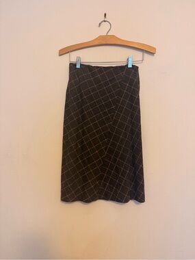 Shin Choi Brown Plaid Midi Skirt